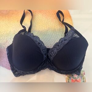 Natori 32DD Navy Lace Push Up bra